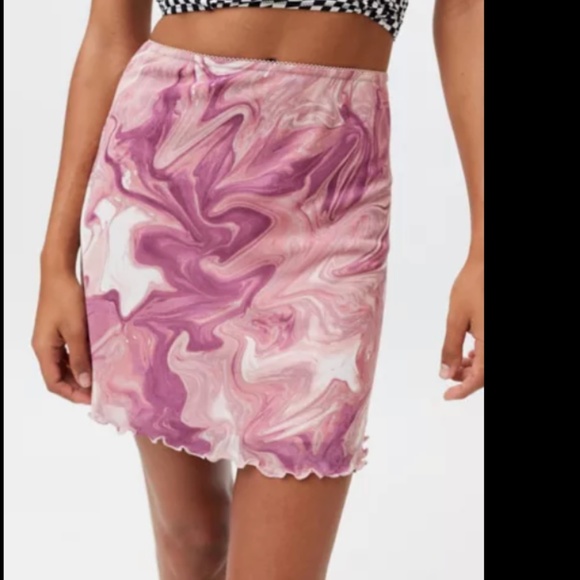 Urban Outfitters Dresses & Skirts - UO Printed Mesh Mini Skirt Pink xs Urban Outfitters 0